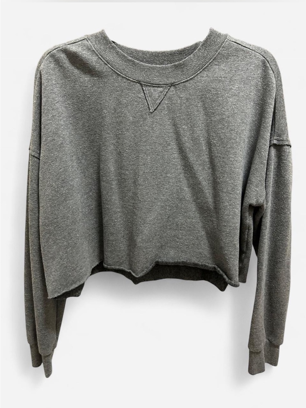 Colsie Gray Cropped Sweatshirt Women’s Large
